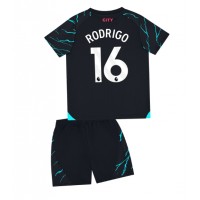 Manchester City Rodri Hernandez #16 Tredjedraktsett Barn 2023-24 Kortermet (+ Korte bukser)